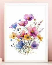 Floral Wall Art Print, Colorful Flowers Wall Decor, Botanical Home Art Decor 9