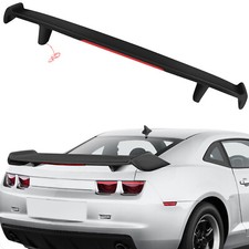 2 Post Universal Matte Black Rear Trunk Spoiler Wing - Abs Wled 3rd Brake Light