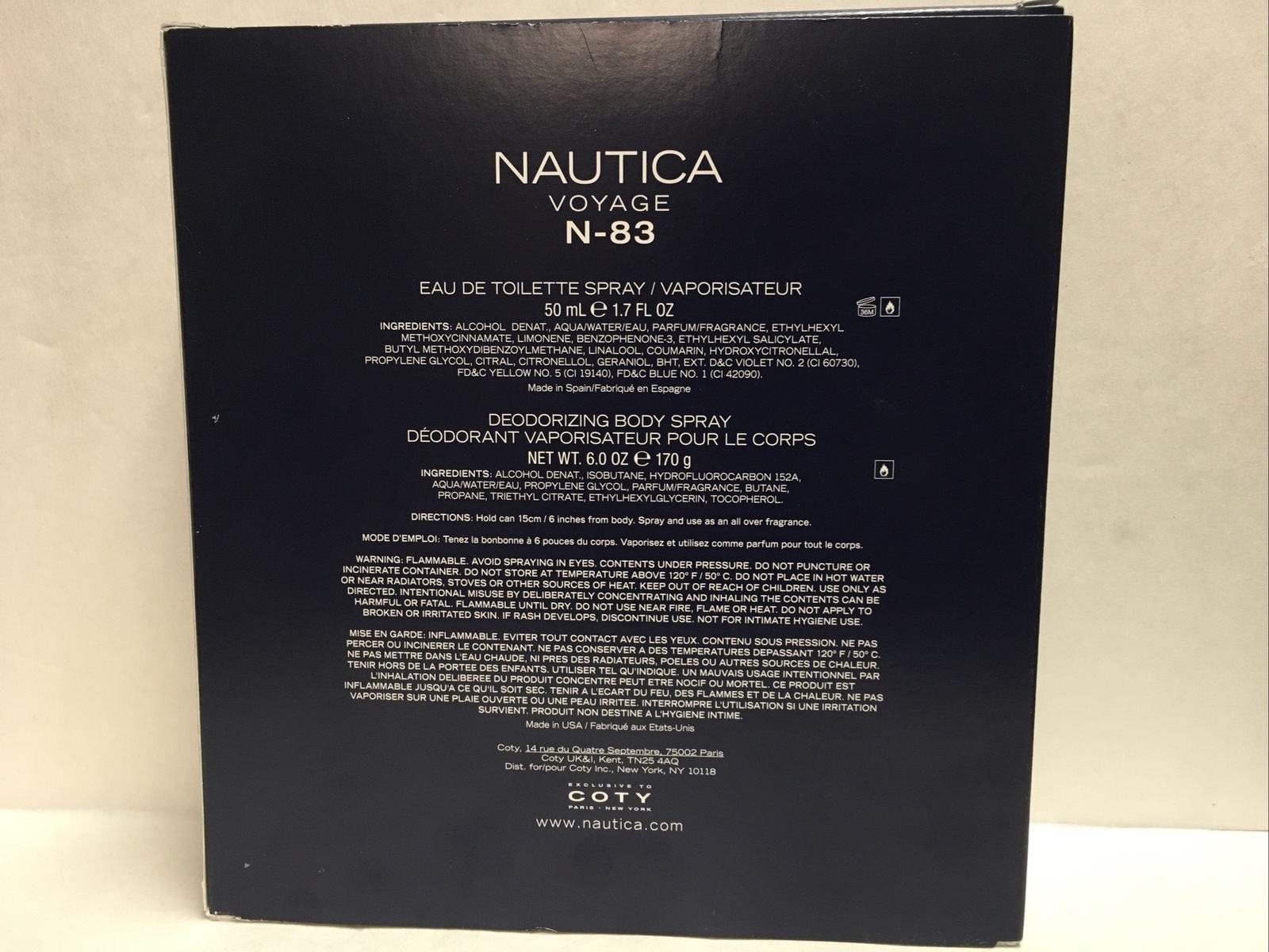 NAUTICA VOYAGE N-83 EDT 1.7 fl oz + Deodorizing  Body spray 6.0 oz NIB RARE