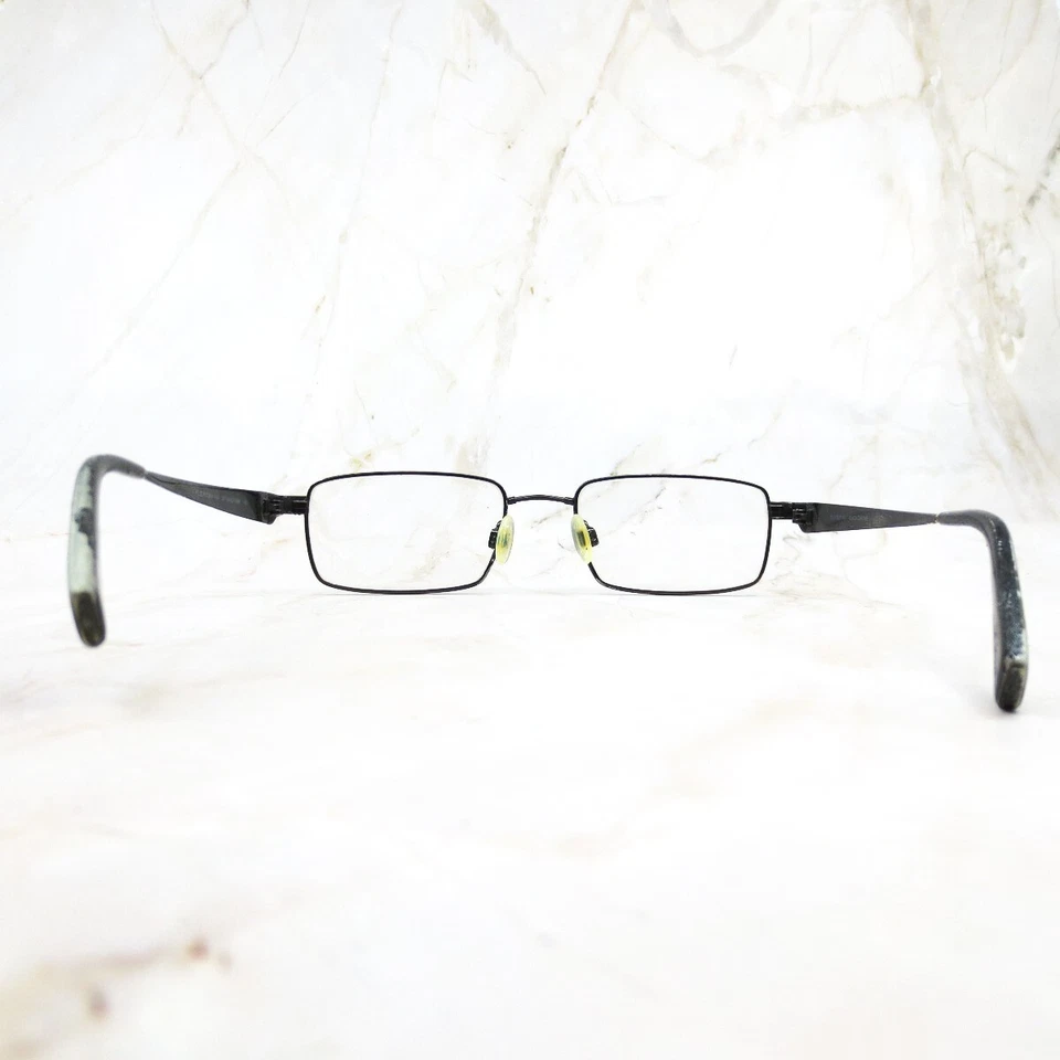 Flexon 454 Marchon Eyeglasses Frame Men's Black Chrome Rectangular 51-18-140 - Image 4 of 4