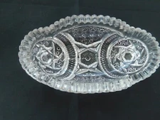 Small Antique Cut Glass Relish Dish with Sawtooth Edge pg4
