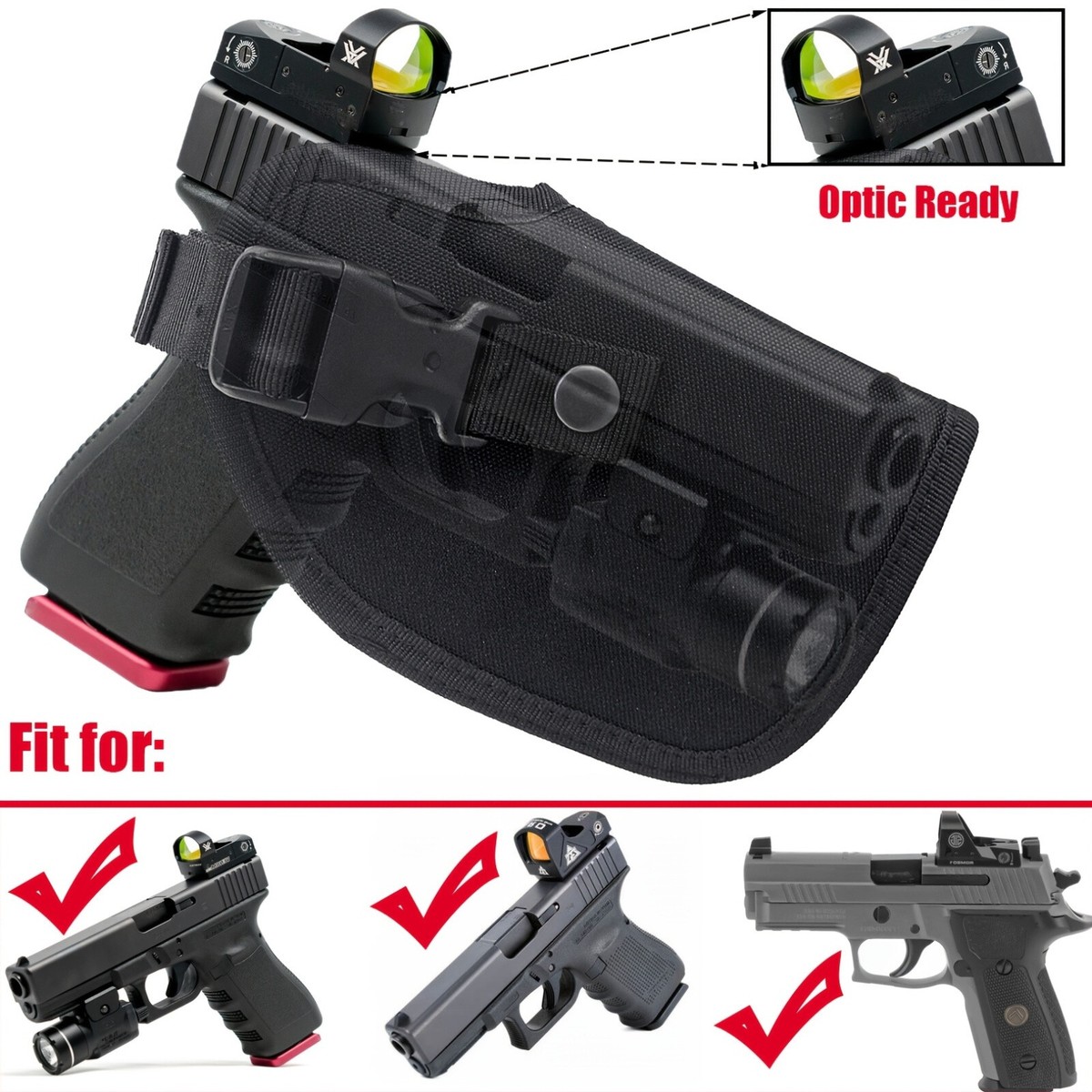 Étui Tactique OWB Ceinture MOLLE Pour Pistolet Avec Fixation Optique/lumière - Neuf