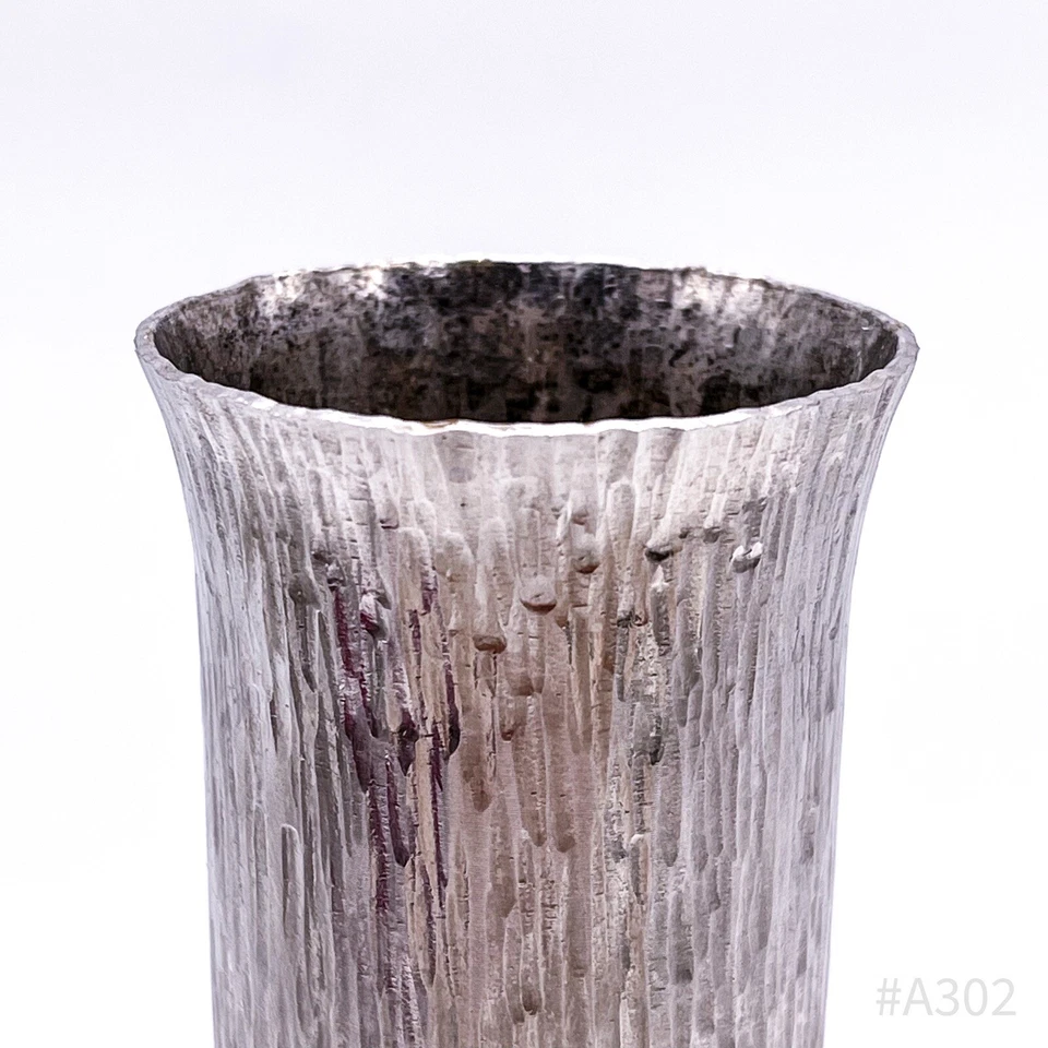 Vintage 70er Jahre Design Vase Hammerschlag Handarbeit | 5x28cm - Bild 4 von 4