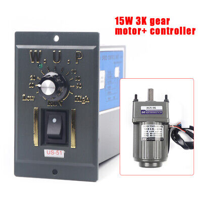 110V 120W Ac Gear Motor Electric Single-Phase Motor Gear Motor Electric  Variable Speed Adjustable Controller Governor Adjustable Speed Controller Rated  Speed 0-450 RPM (Reduction Ratio: 1:3) 