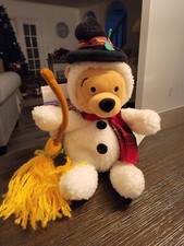 Vintage Disney's Snowman Pooh 8" Mini Bean Bag Plush Christmas Winnie The Pooh