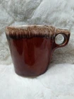 VTG Hull Pottery Brown Stoneware Drip Glaze Coffee Tea Cup Mug   OVEN PROOF USA