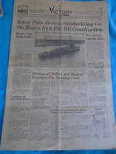 Brown Ship Building Co. paper Brown Victory Dispatch December 11 1943 Houston TX