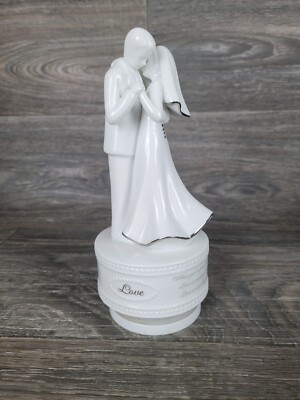 amscan porcelain wedding couple dancing /music box / porcelain 