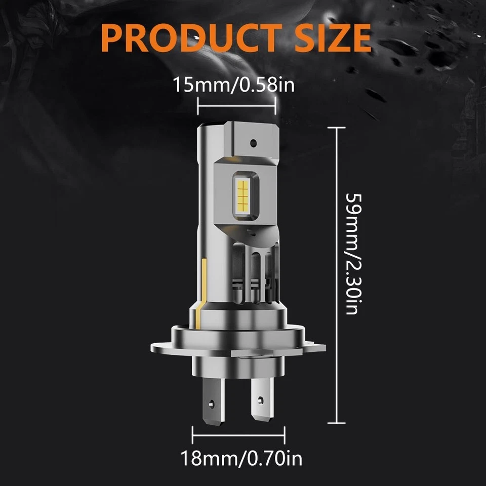 2 Lampadine H7 CANBUS a LED Fari Auto Moto Lampade Luce Bianca 6500K 12V 20KLM - Immagine 3 di 4