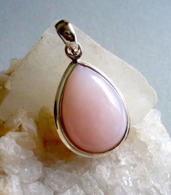 Anhänger mit Pink Opal, 925er Silber - Andenopal -