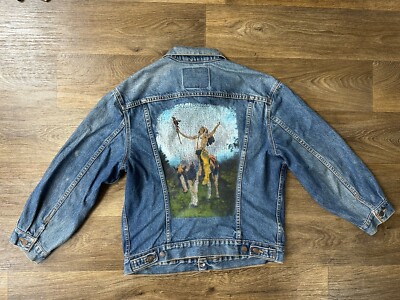 Levi 70516-0216 Hand Painted Native American Denim Jacket L