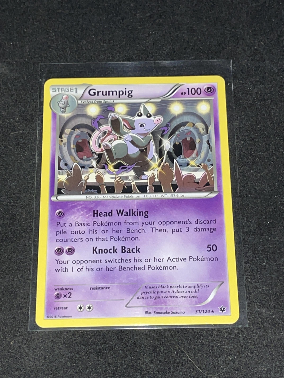 2016 Pokémon TCG XY Fates Collide Grumpig #31/124 Regular Rare NM
