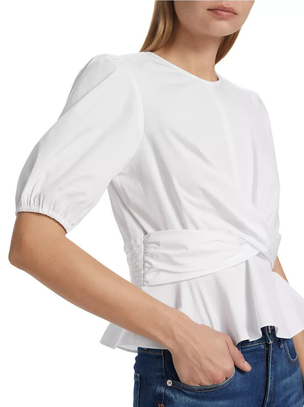 NWT Designer Veronica Beard white blouse top, size:8 - $358