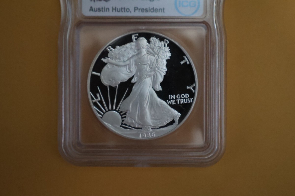 1986 S PROOF SILVER EAGLE ICG PR70 DCAM | eBay