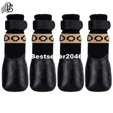 4pcs Dog Socks Anti Slip with Straps Traction Control Waterproof Paw Protector