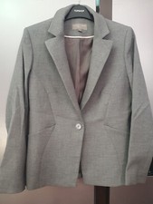 Fenn Wright Manson Petite Grey Blazer Womens Uk10 Eu38 Us6 Smart Formal Jacket