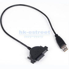 USB 2.0 to Mini SATA 7 6 13Pin Adapter Cable for Laptop CD/DVD ROM Drive