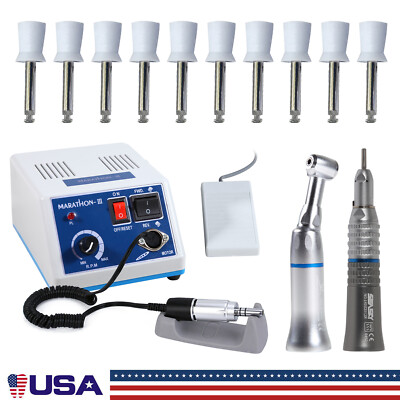Marathon Micromotor 35K RPM Contra Angle Straight Handpiece White Cups Dental