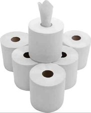 6x Centre Feed Rolls 2Ply White Embossed Kitchen Hand Paper Towel Office Work