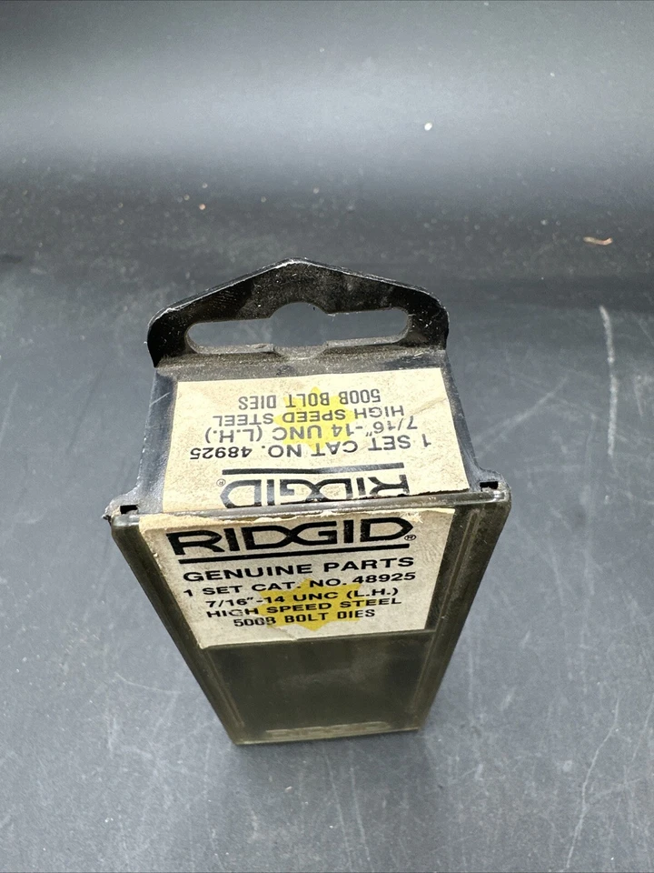 NOS Ridgid 48925 7/16-14  UNC Left Hand 4 Piece Bolt Die Set For 500B Die Heads - Image 4 of 4