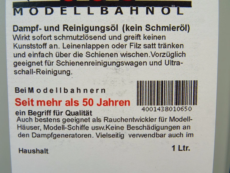 SR 24 1000ml Dampf-und Reinigungsöl Modellbahnöl  + 3 Pipetten + Nadelflasche - Bild 2 von 4