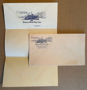 Vintage HUDSON RIVER DAY LINE Unused Envelope and Stationery,