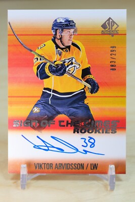 2015-16 UD SP Authentic Sign of the Times Rookies #SOTR-VA Viktor Arvidsson