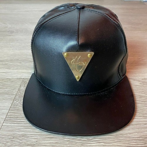 hater black leather snapback