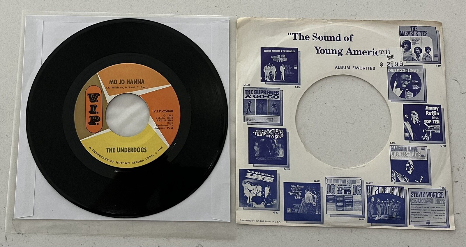 The Underdogs~Love’s Gone Bad/Mo Jo Hanna/Rare VIP 45~Near Mint+Vinyl/NM+Labels