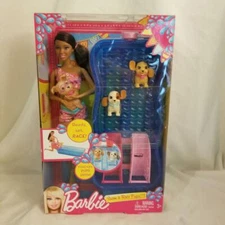 Barbie Swim and Race Pups AA Doll with 2 Pups & Lap Pool 2012 X8405 NEW NRFB