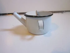 VINTAGE ANTIQUE ENAMEL SICK CUP INVALID FEEDER OR GRAVY SEPARATOR