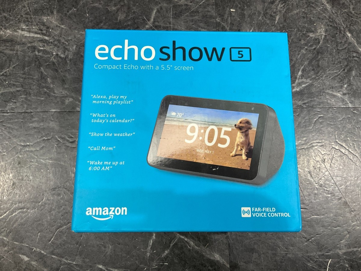Amazon Echo Show 5 Smart Speaker - Charcoal (B07HZLHPKP) for sale