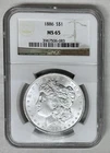 Morgan Silver Dollar 1886-P  MS65 White Blazer/Smooth Cheek/Strong Strike