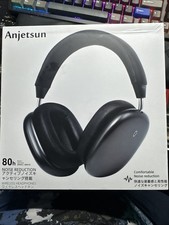 ANC Wireless Over Ear Headphones with Mic  Touch Control Black 