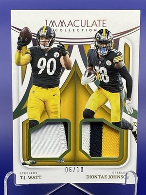 /10 Duel Patch 3 Color Panini Immaculate TJ Watt  DIONTAE JOHNSON Steelers /10