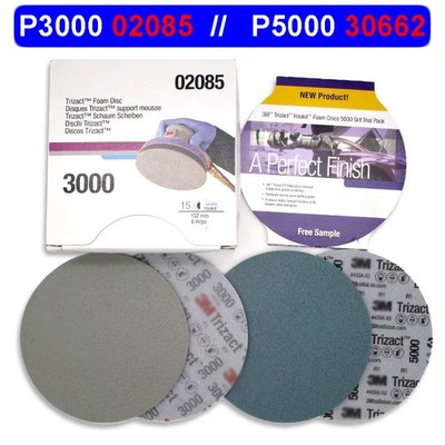 Schleifpapier Feinschleifscheibe -Klett 02085 30662 Hookit 152mm - P3000 P5000