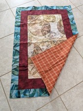 Handmade Thin Quilt/Baby Blanket With Backing 53x36 Multicolor  Plaid Squares