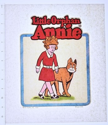Original VINTAGE 1970s Heat Transfer | Little Orphan Annie With Sandy Character