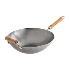 Flat Bottom Stir Fry Wok 14" Carbon Steel