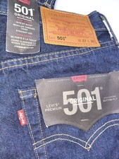 Vintage Red Tab LEVI'S 501 Size 27 x 30 Dark Blue Straight Leg Women's Jeans NWT