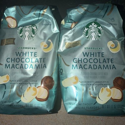 2x bags Starbucks WHITE CHOCOLATE MACADAMIA Ground Coffee 11oz  EXP 06/2026