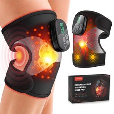 Knee Massager with Heat, 3 Vibration Modes, LED Screen, Adjustable Straps, Gi...