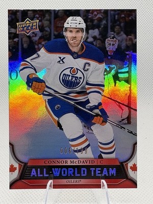2025-26 Upper Deck #AWT-18 Connor McDavid All-World Team Red #/199