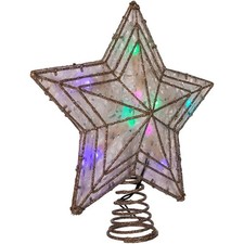 Kurt S. Adler Star Tree Topper Multicolor 10 Light 12 inches Functional Standard