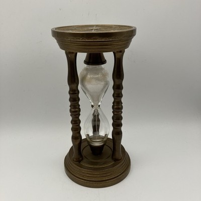 Vintage Brass Sand Hourglass / 5.5 Minute Egg Timer / Nautical Star Motif