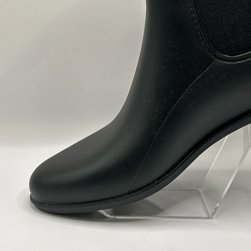Sam Edelman Waterproof Rain Boots Womens 8 Tinsley Black Rubber Pull On Cuban - Image 4 of 4
