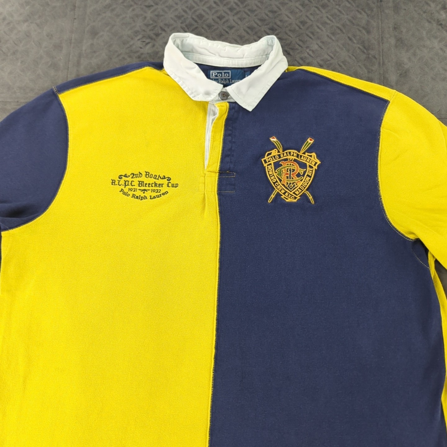 FILA Polo Ralph Lauren Polo Shirt 2° Barca Bleecker Coppa Canottaggio Manica Corta Uomo Large