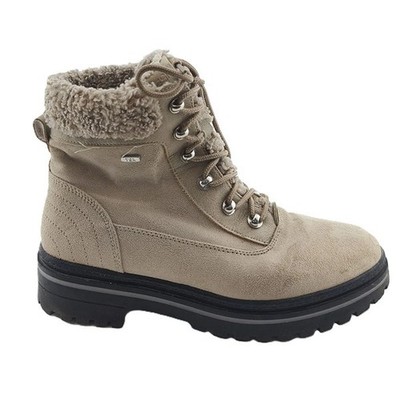Esprit | Beigefarbene Vintage-Schnürstiefel für den Winter