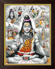 Various form of Lord Shiva Wall Decor Painting Frame