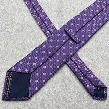 Ermenegildo Zegna Tie 100 Silk Purple Geometric Floral Woven Italy Made Luxury